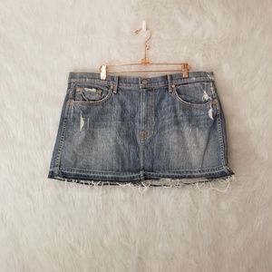 GRLFRND Claudia Distressed Mini Jean Skirt